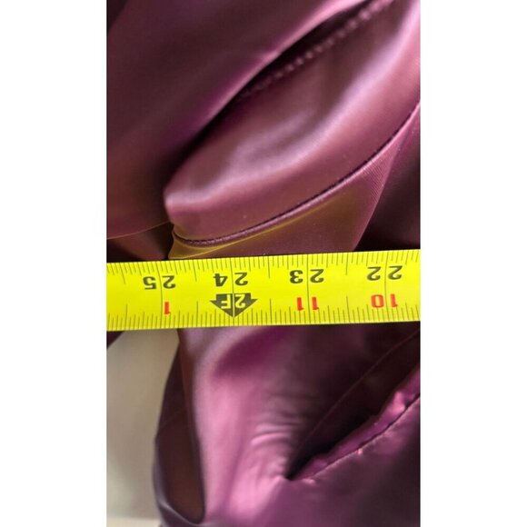 Lane Bryant Womens Pockets Ruffle Hem Silky Bomber Jacket Purple Size 14/16 - Picture 5 of 8